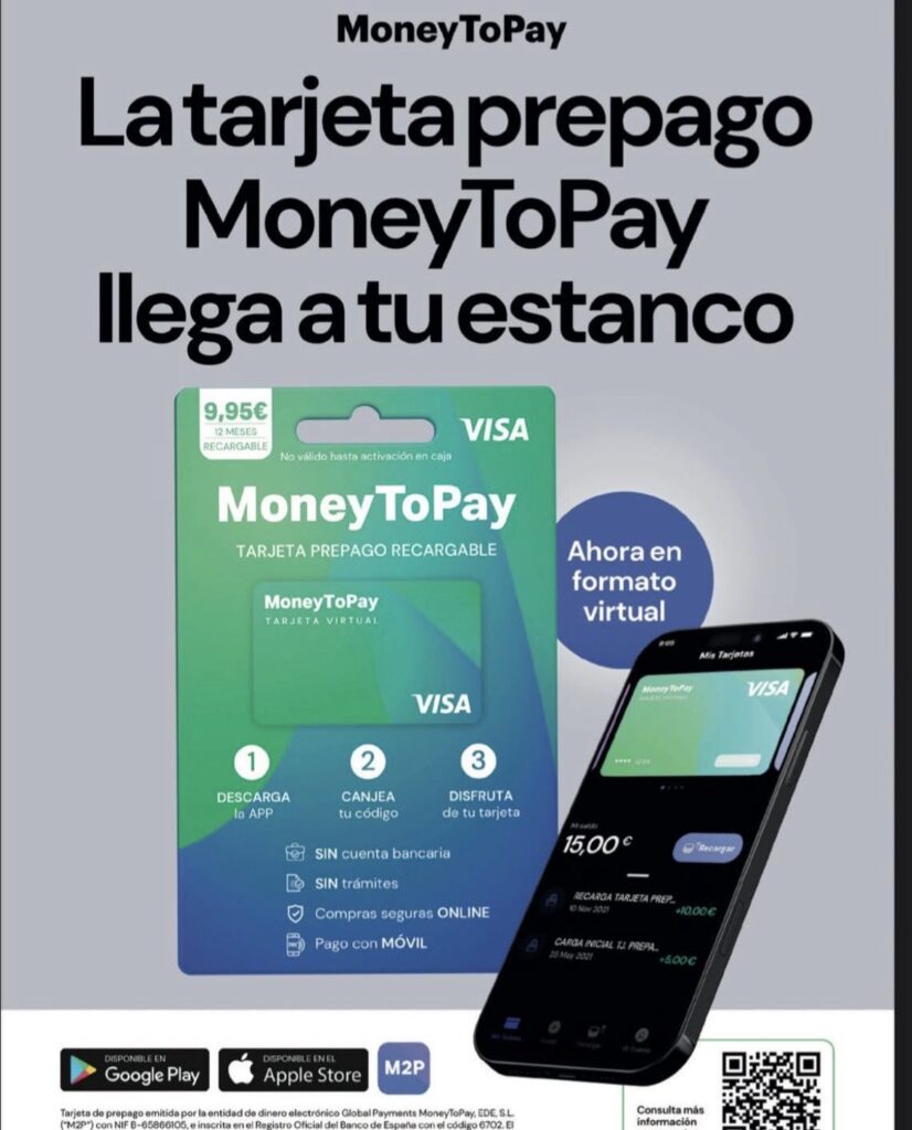 MONEY to PAY, nova targeta de prepagament recargable virtual en format de targeta regal. Ara a l'estanc.